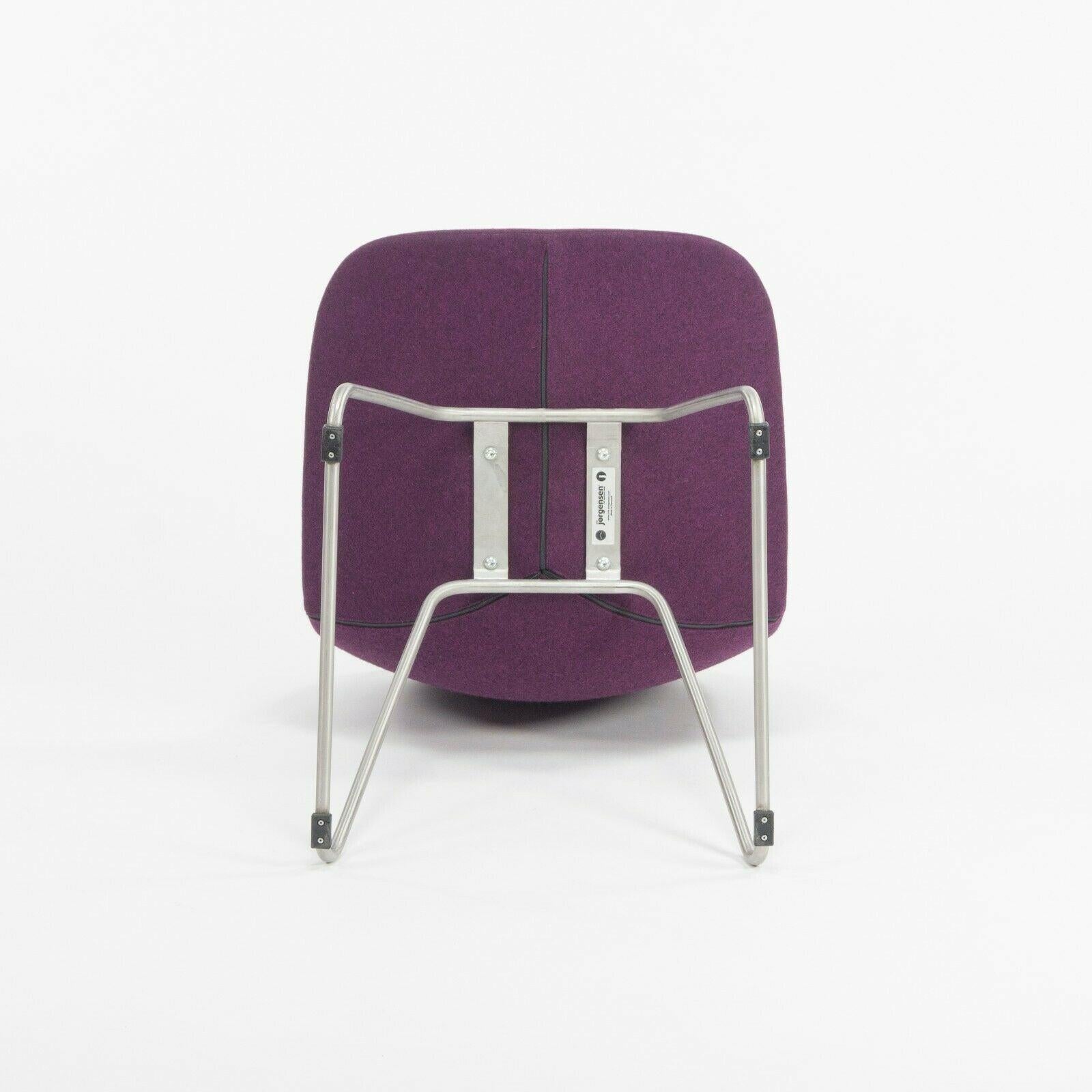 Set of 6 Erik Jorgensen EJ 2 Eyes Chair by Foersom + Hiort-Lorenzen in Purple For Sale 3