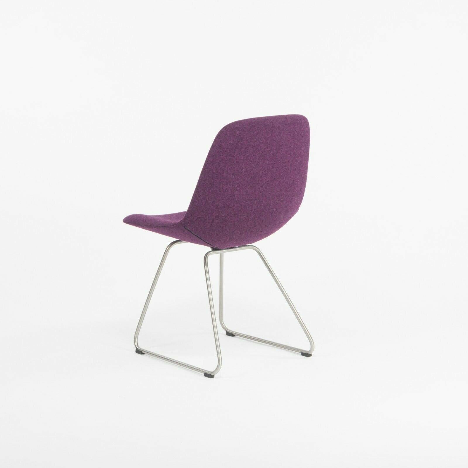 Wood Set of 6 Erik Jorgensen EJ 2 Eyes Chair by Foersom + Hiort-Lorenzen in Purple For Sale
