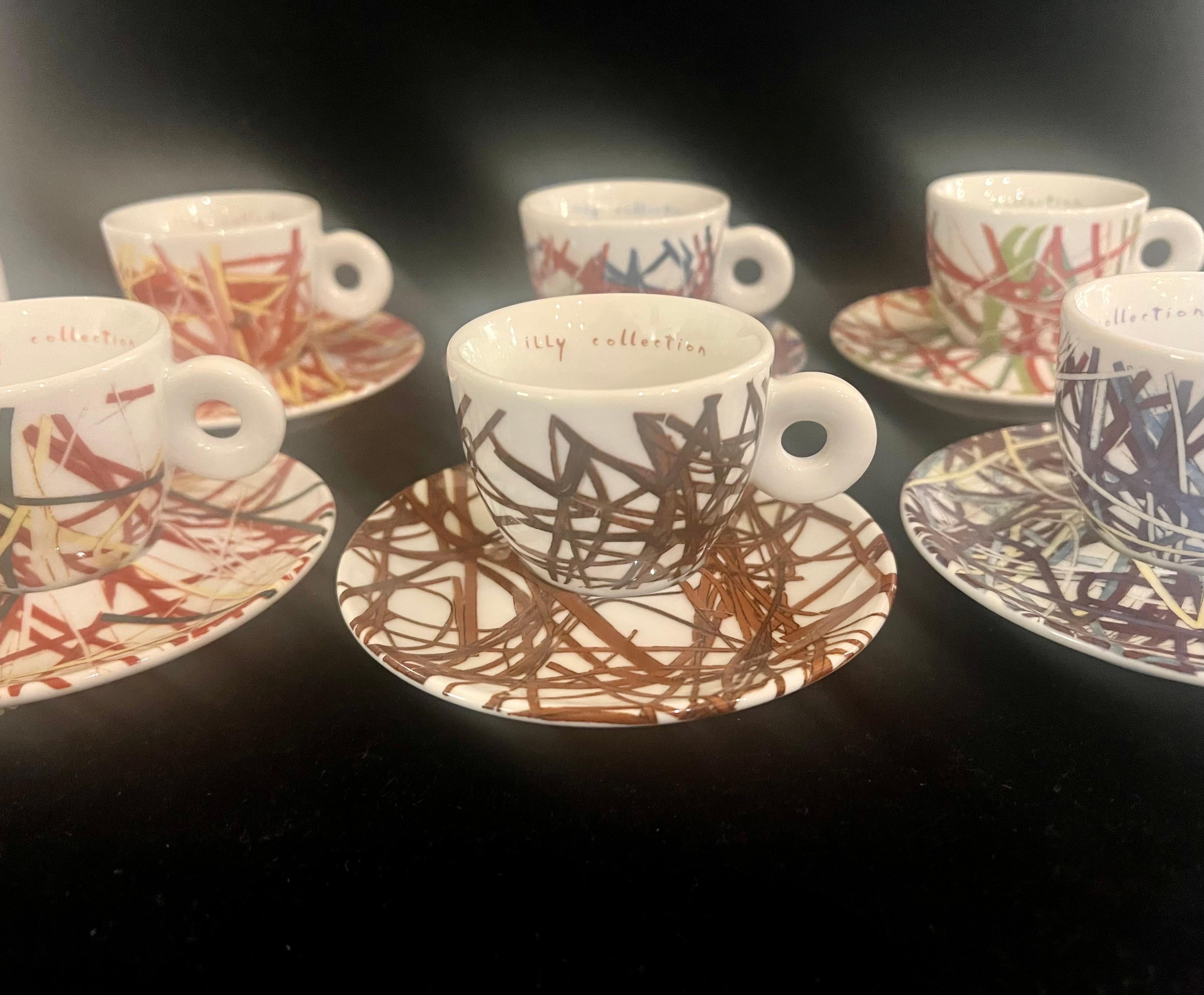 Post-Modern Set of 6 Espresso Cups & Saucers Special Edition Numbered & Dated by Mitterteich