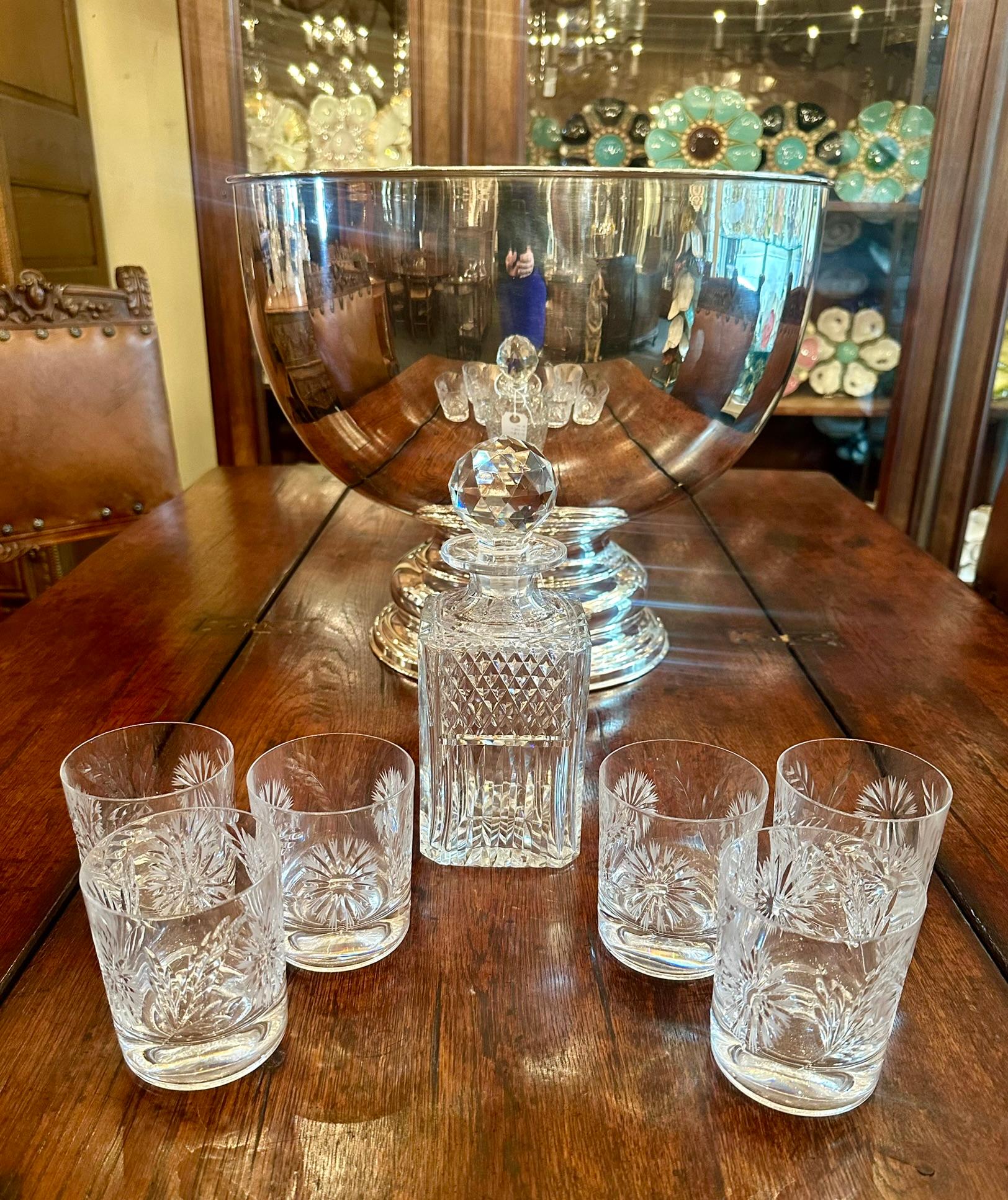 20th Century Set of 6 Estate American Cut Crystal Double Old Fashioned Glasses. For Sale