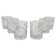 Retro Set of 6 Estate American Cut Crystal Double Old Fashioned Glasses.