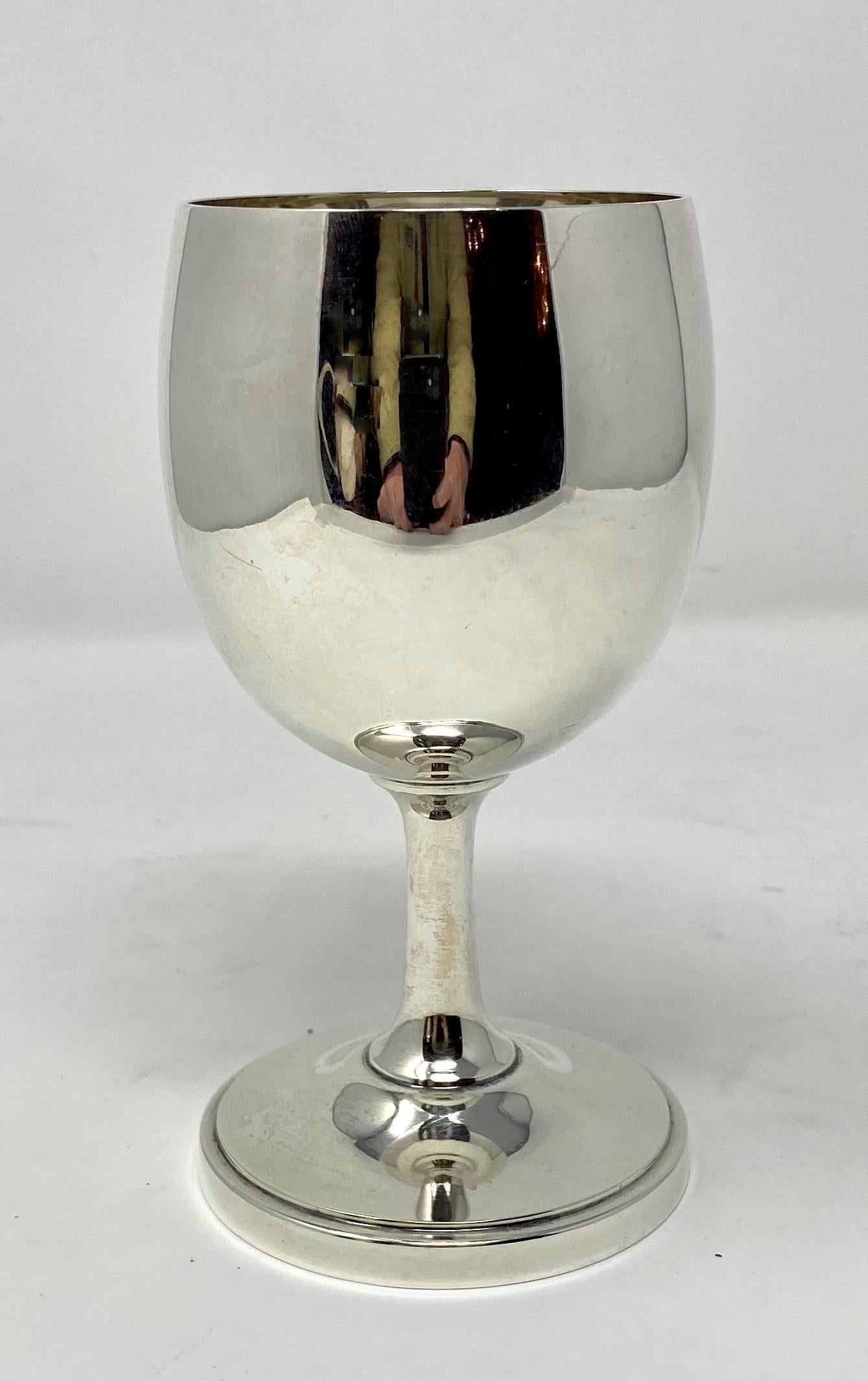 silver wine glasses set of 6