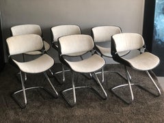 Set of 6 Etienne Fermigier Chairs Fully Restored, 1970
