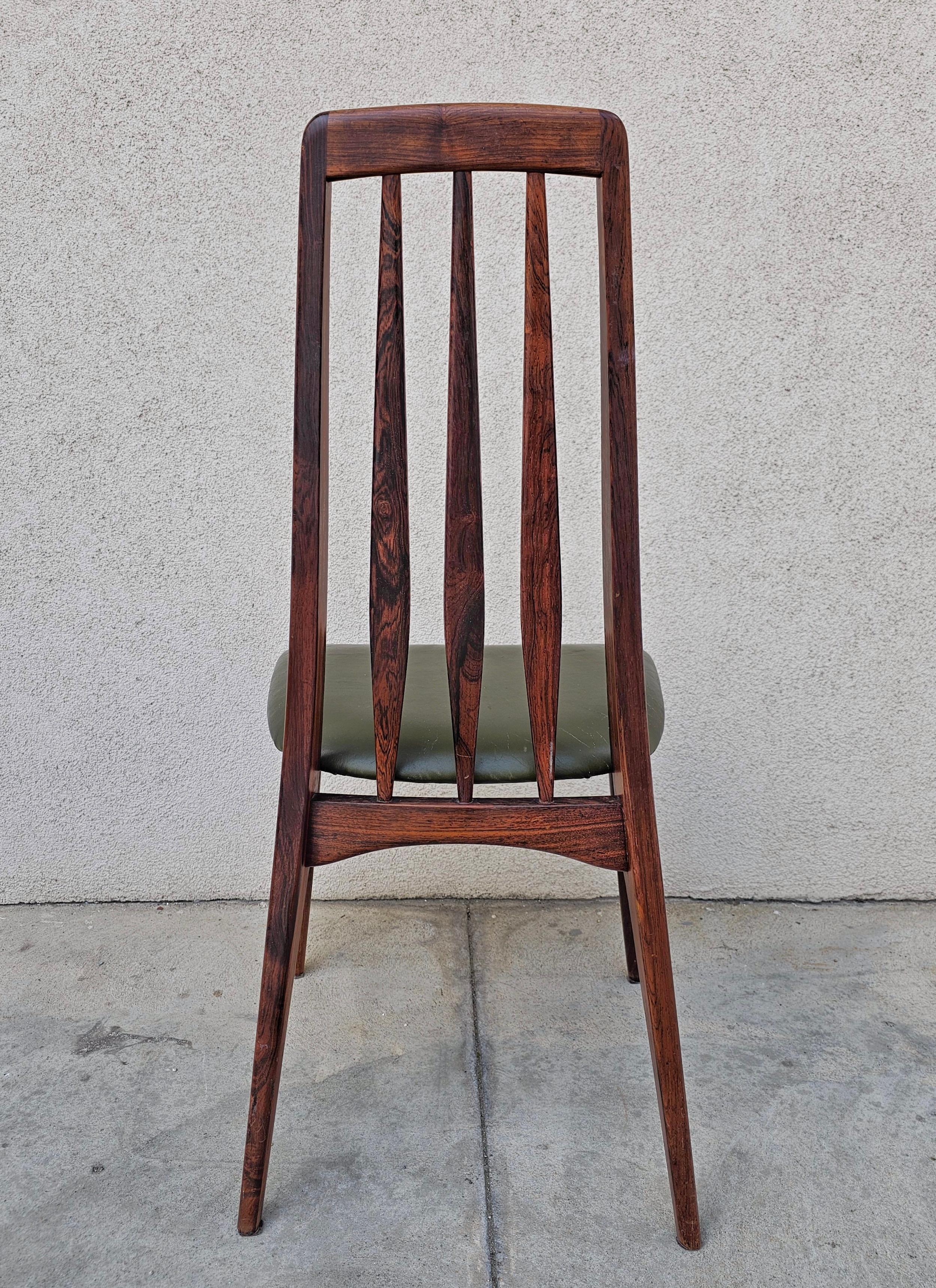 Set of 6 Eva Chairs done in Rosewood designed by Niels Koefoed, Denmark 1960s For Sale 3