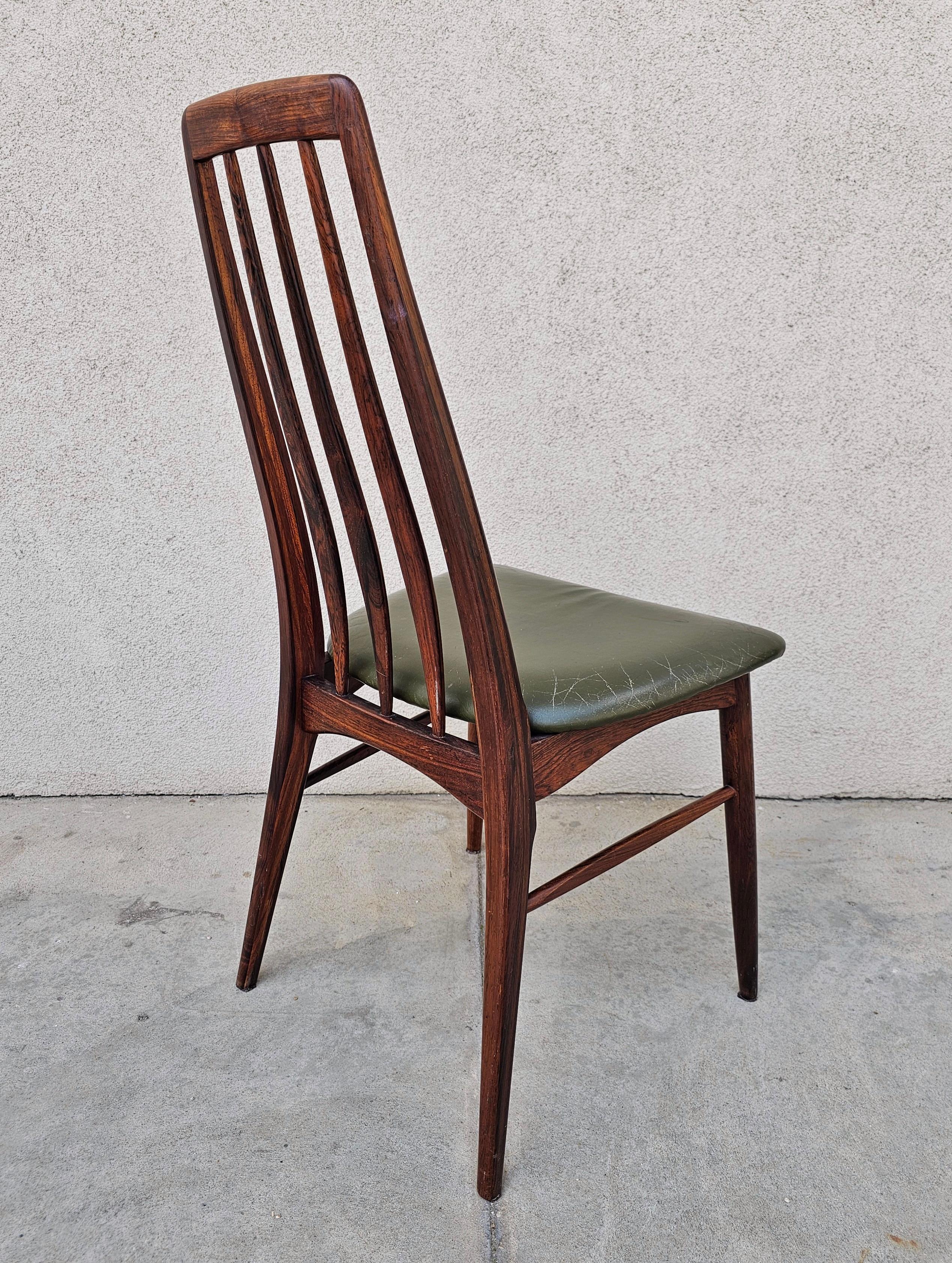 Set of 6 Eva Chairs done in Rosewood designed by Niels Koefoed, Denmark 1960s For Sale 4