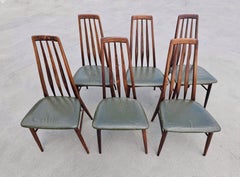 Set of 6 Eva Chairs done in Rosewood designed by Niels Koefoed, Denmark 1960s