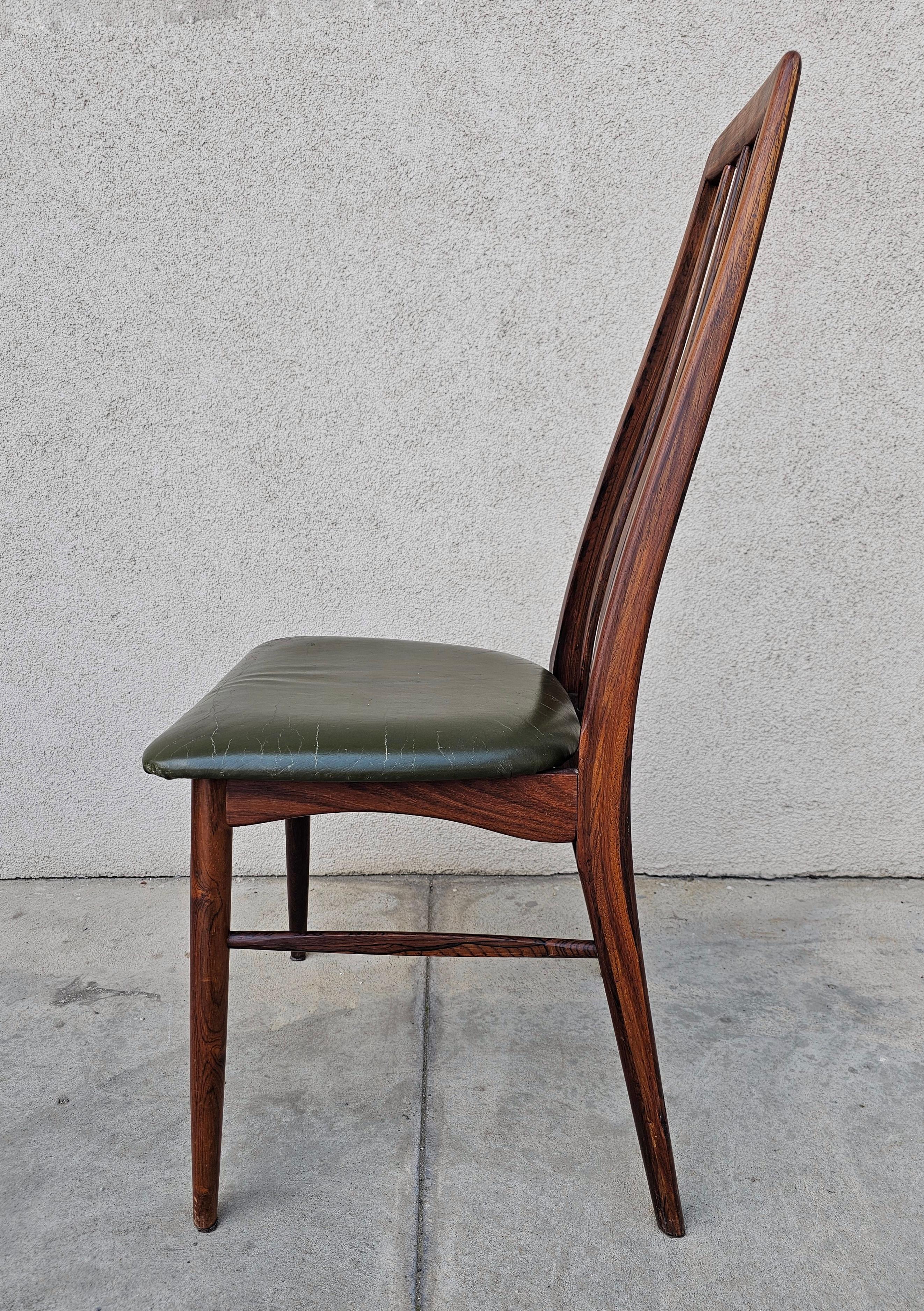 Set of 6 Eva Chairs done in Rosewood designed by Niels Koefoed, Denmark 1960s For Sale 1
