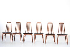 Set of Six Eva Chairs Niels Koefoed Model "Eva" 1960s Scandinavian