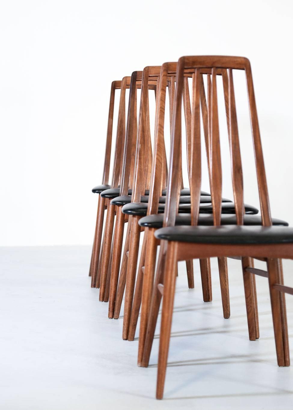 20th Century Set of Six Eva Chairs Niels Koefoed Model 