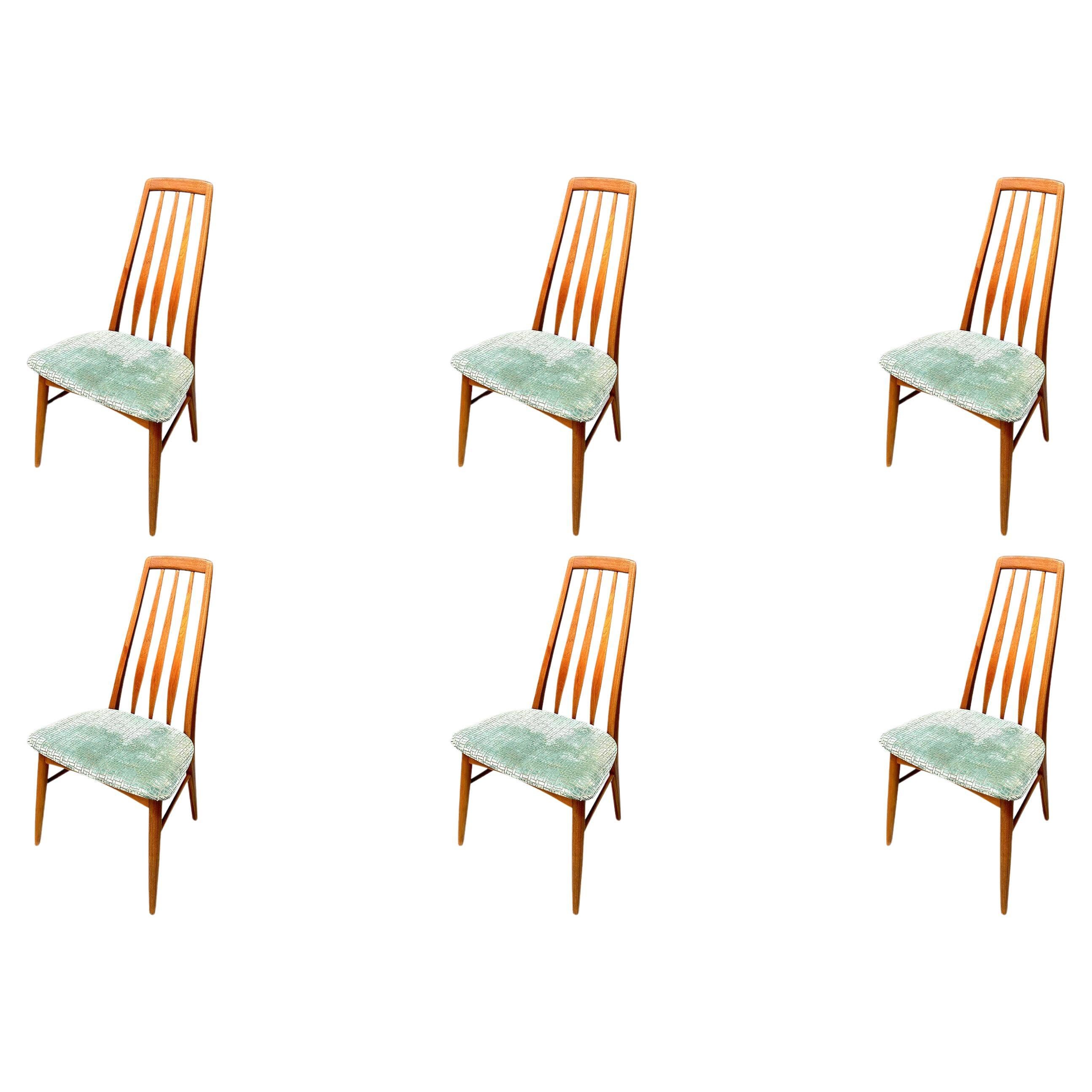 Juego de 6  Sillas de comedor "Eva", Niels Koefoed, Koefoeds Hornslet, Dinamarca, años 60