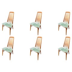 Juego de 6  Sillas de comedor "Eva", Niels Koefoed, Koefoeds Hornslet, Dinamarca, años 60