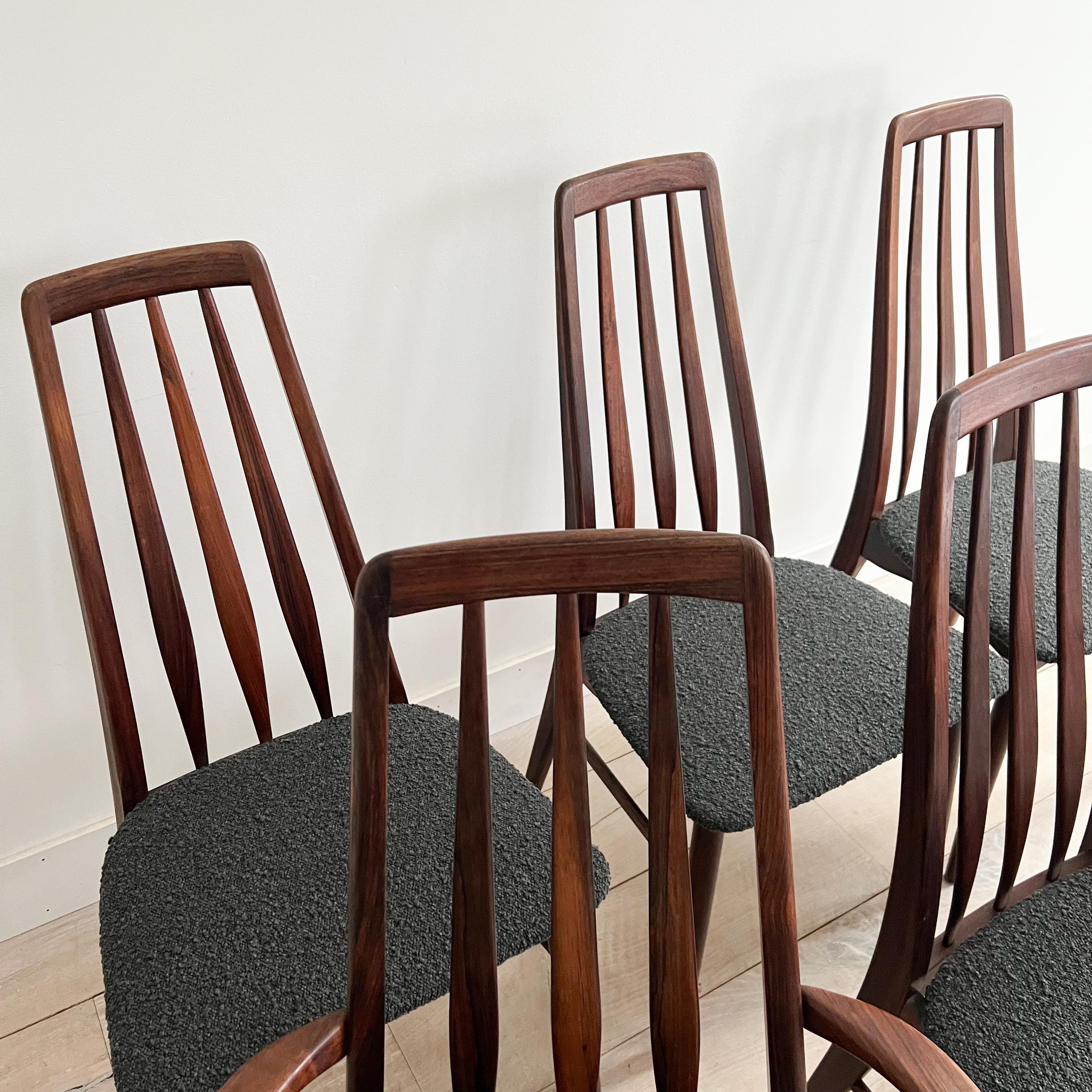 Set of 6 Eva Rosewood Dining Chairs by Neils Koefoed 4