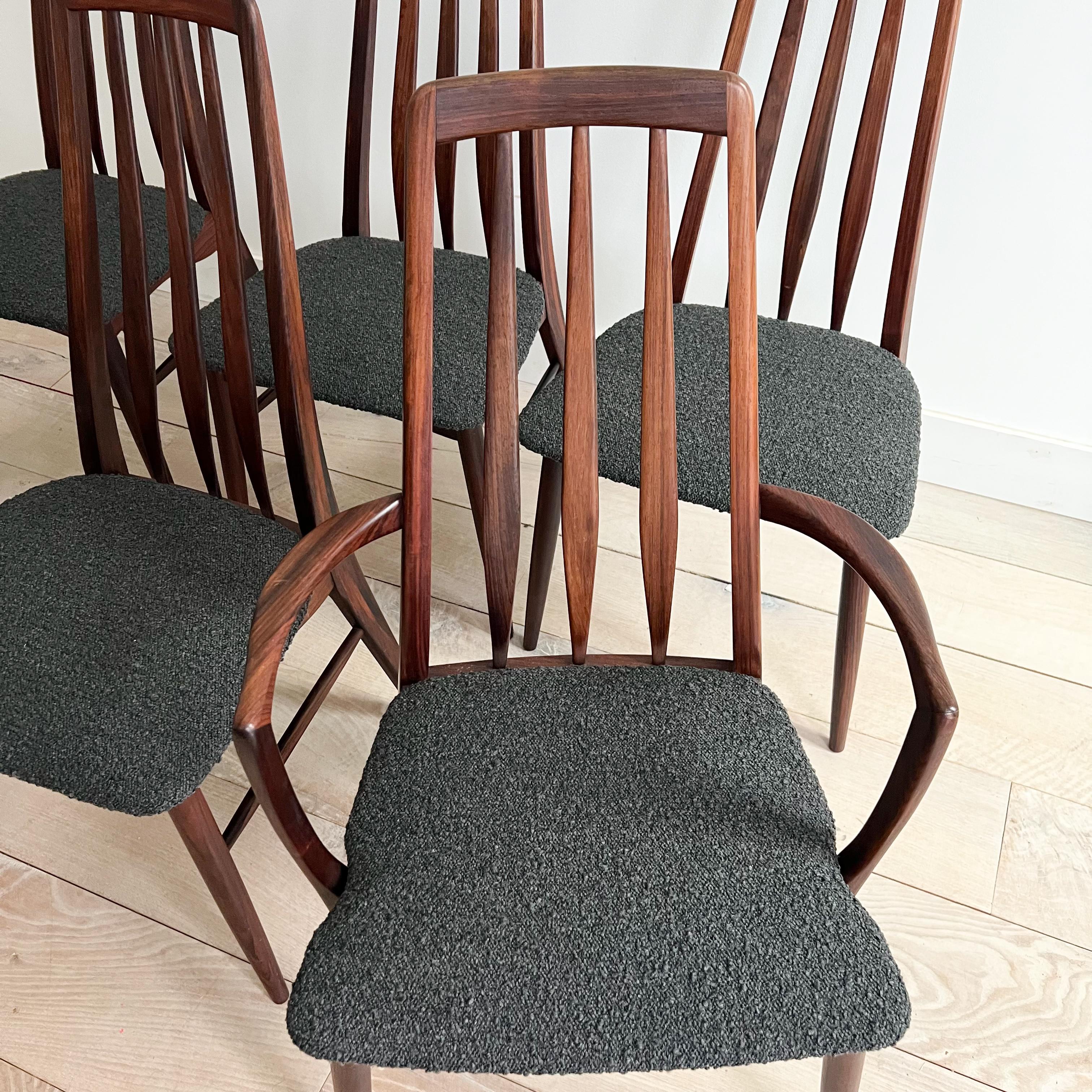Mid-20th Century Set of 6 Eva Rosewood Dining Chairs by Neils Koefoed