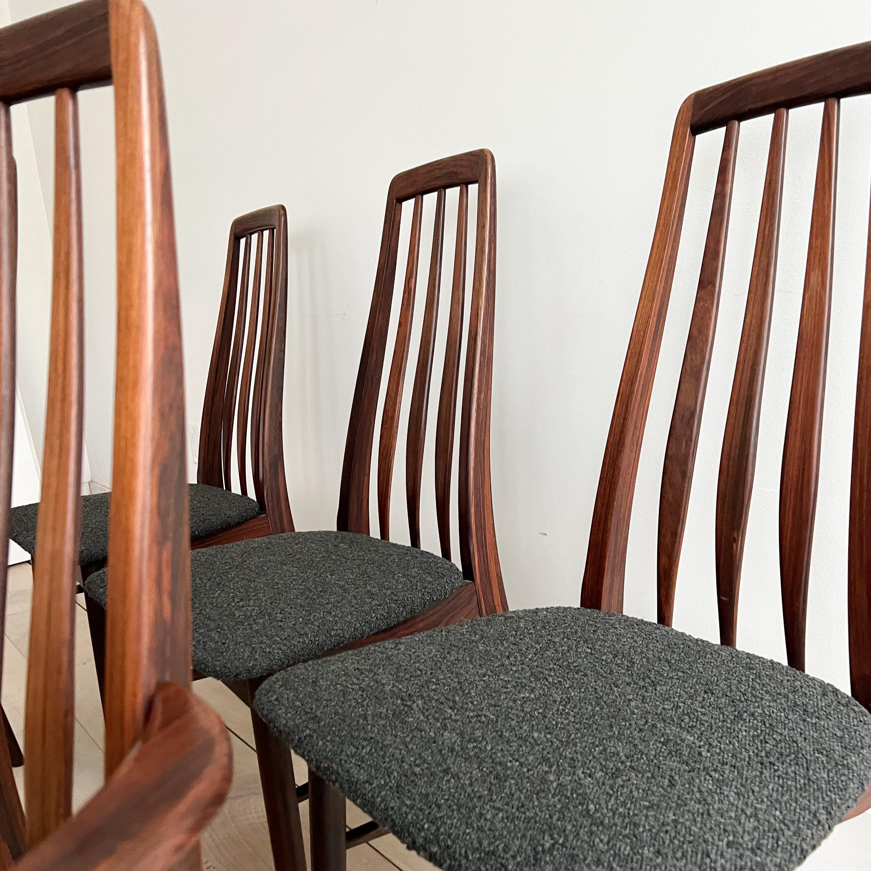Set of 6 Eva Rosewood Dining Chairs by Neils Koefoed 1