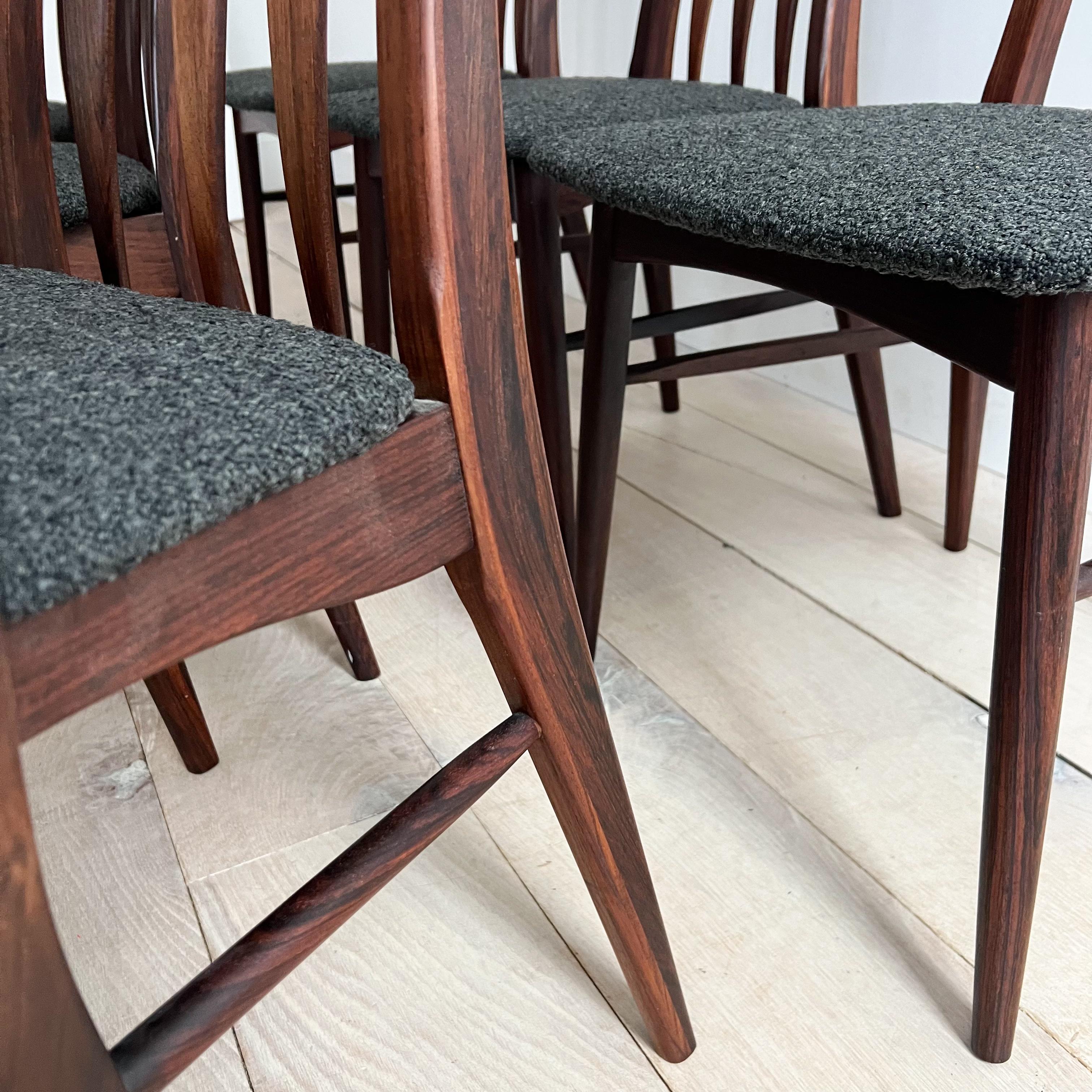 Set of 6 Eva Rosewood Dining Chairs by Neils Koefoed 2