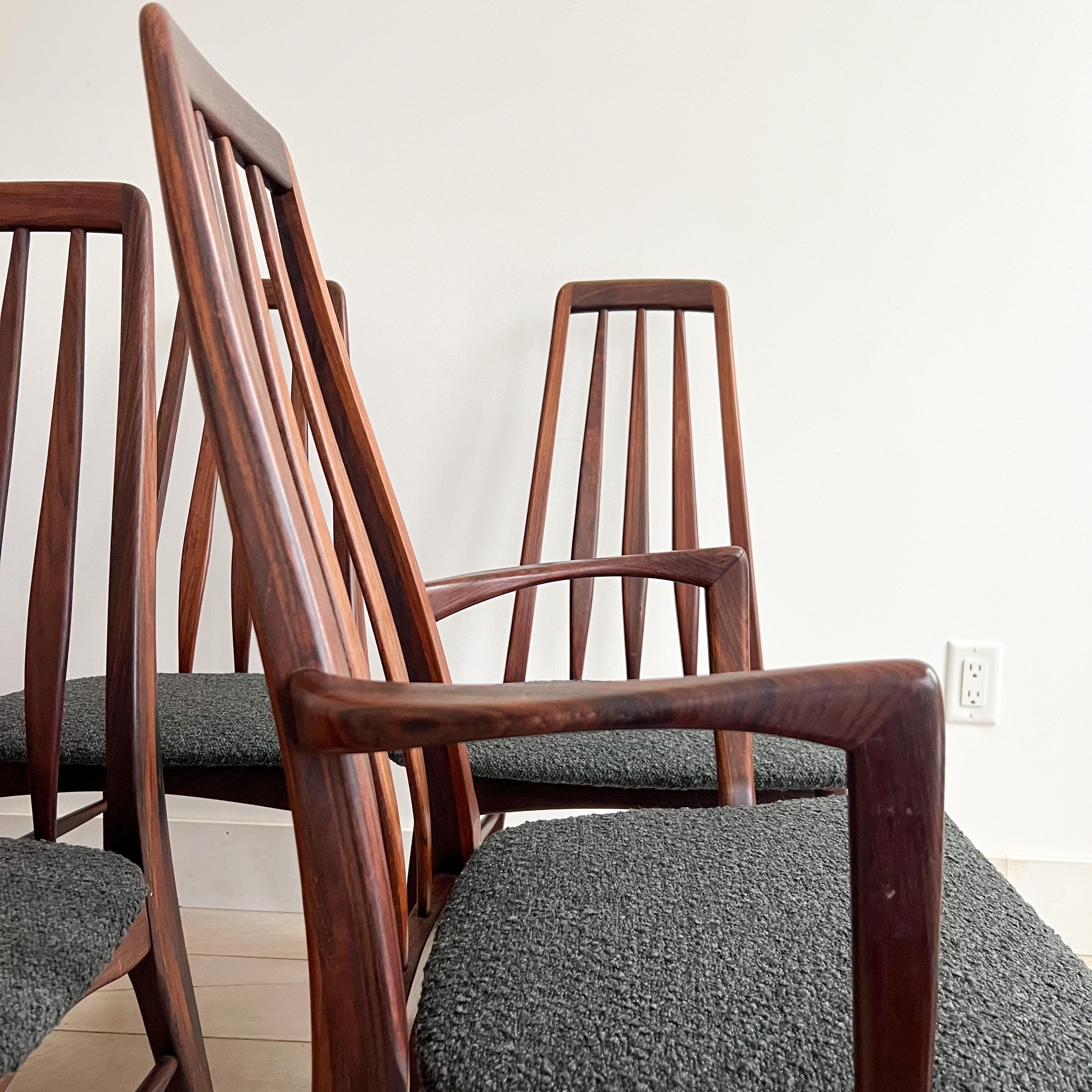 Set of 6 Eva Rosewood Dining Chairs by Neils Koefoed 3