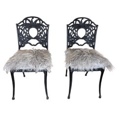 Vintage Set of 6 Exotic Sea Anenome Midcentury Ocean Theme Dining Chairs Circa 1950