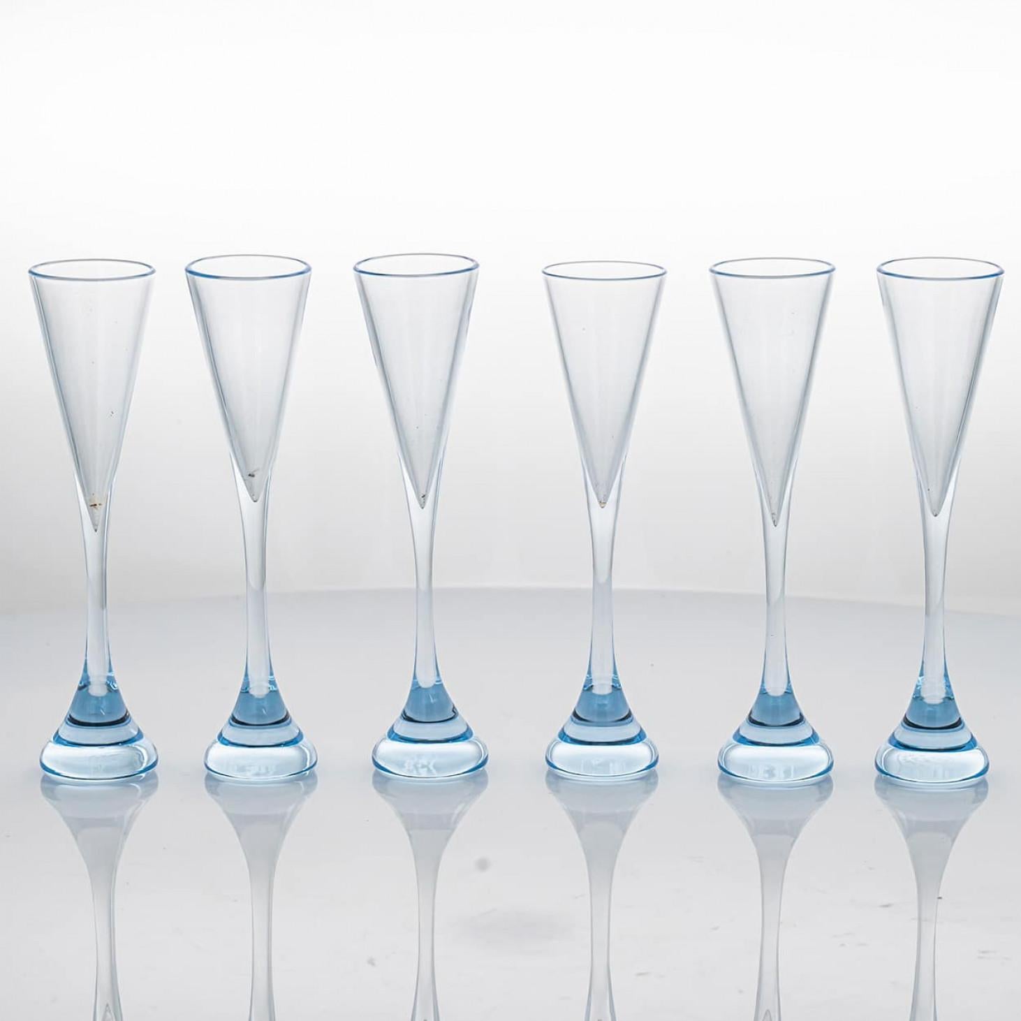 Satz von 6 Exquise Baccarat Kristall Stücken, Design R Rigot Frankreich Nancy im Zustand „Gut“ im Angebot in Rijssen, NL