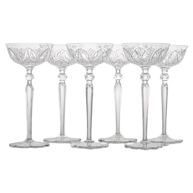 Satz von 6 Exquise Baccarat Kristallstücken, Frankreich im Angebot
