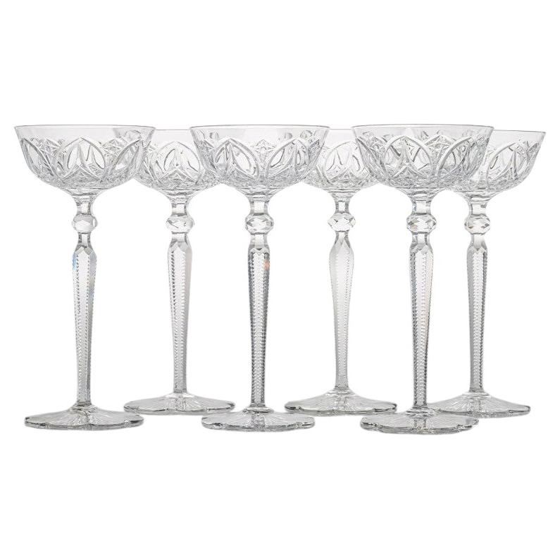 Set of 6 Exquise Baccarat Crystal Pieces, France