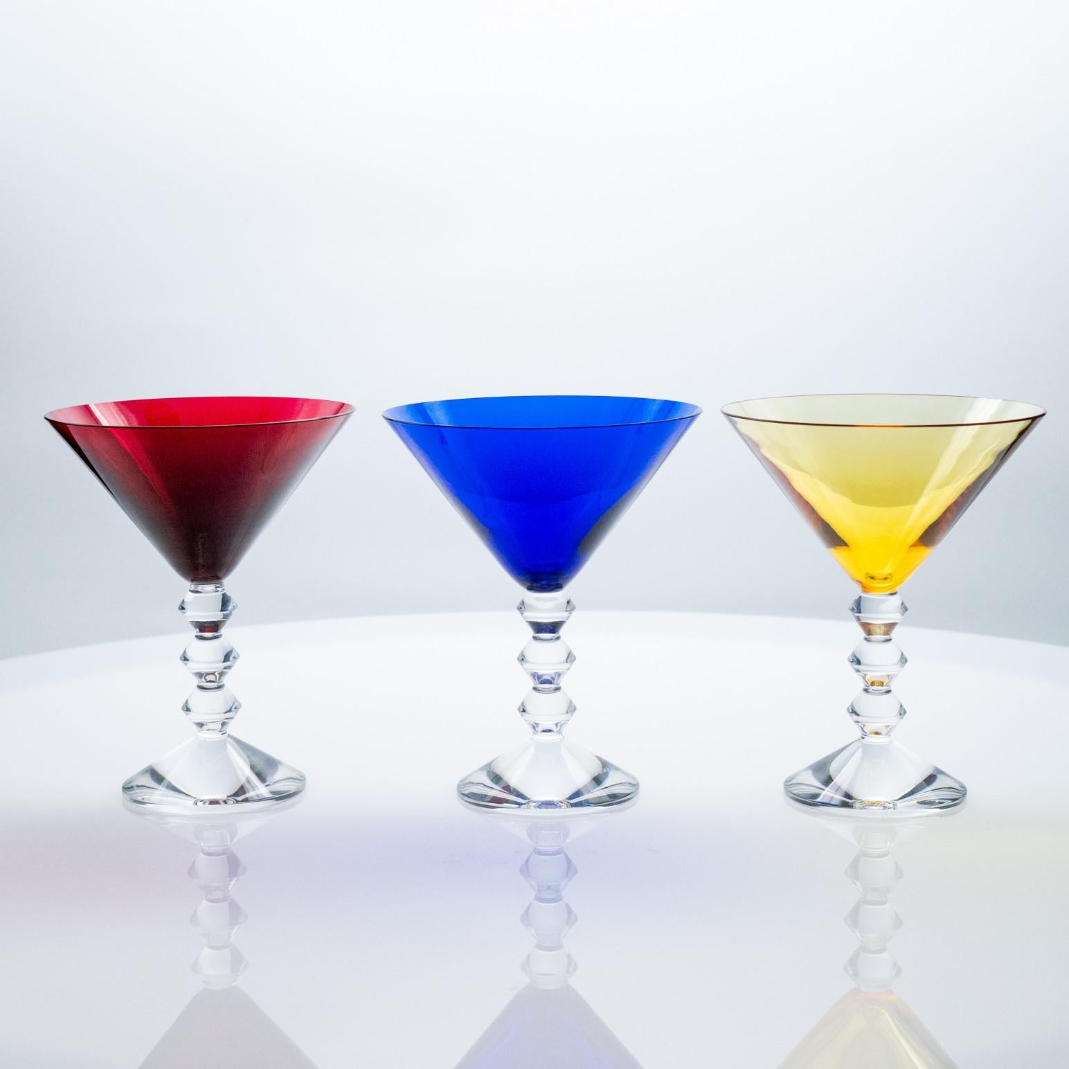 Juego de 6 copas Exquise Multi Color Baccarat Martini Crystal, Francia en venta 2