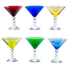 Juego de 6 copas Exquise Multi Color Baccarat Martini Crystal, Francia