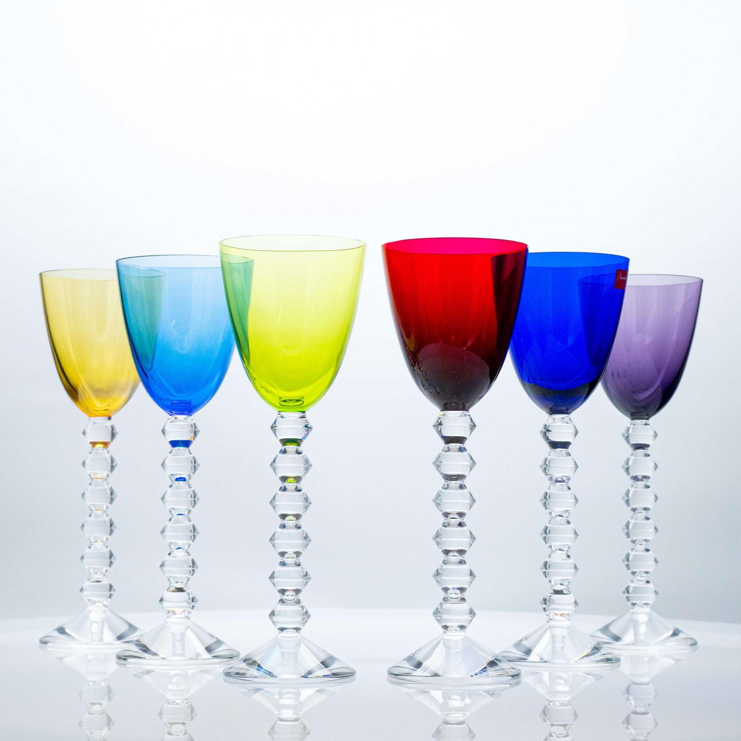 Juego de 6 copas de cristal para vino Exquise Multi Color Baccarat, Francia en venta 2