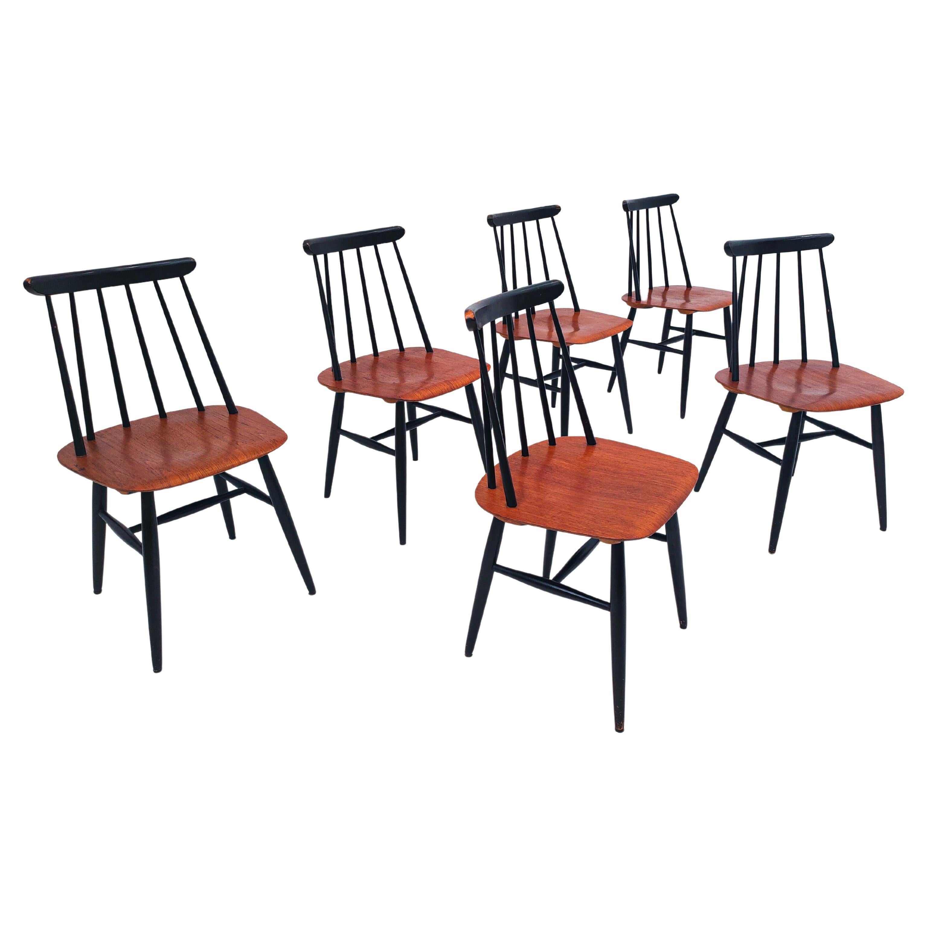 Set of 6 'Fanett' Dining Chairs by Ilmari Tapiovaara for Edsby Verken, 1960s