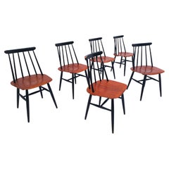 Ensemble de 6 chaises de salle à manger Fanett par Ilmari Tapiovaara pour Edsby Verken, années 1960