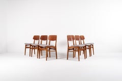 Set of 6 Farstrup Teak Dining Chairs – Model 208A  Newly Upholstered