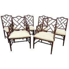 Set of 6 Faux Bamboo Dining Chairs