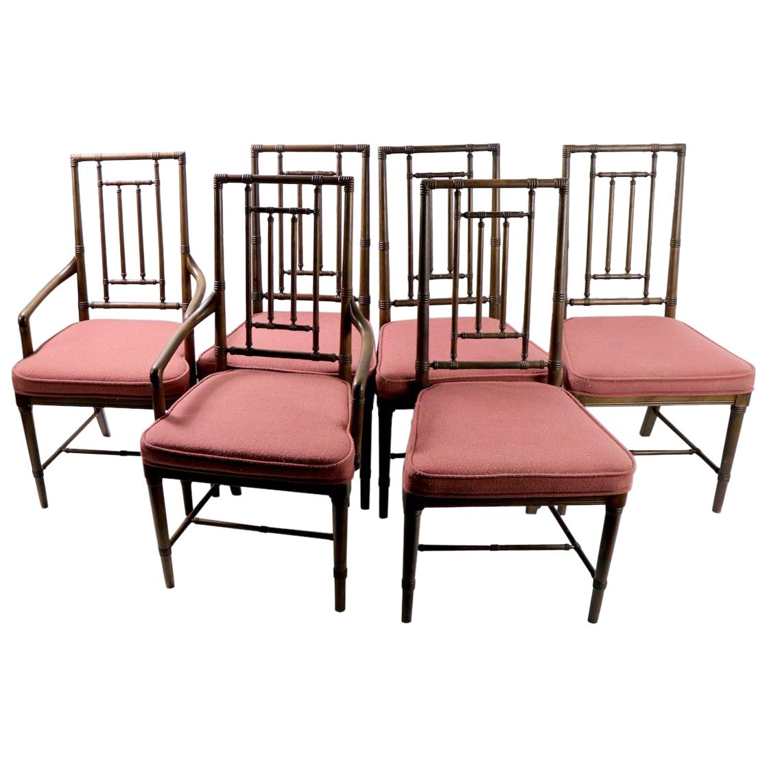 Set of 6 Faux Bamboo Dining Chairs in the style of McGuire