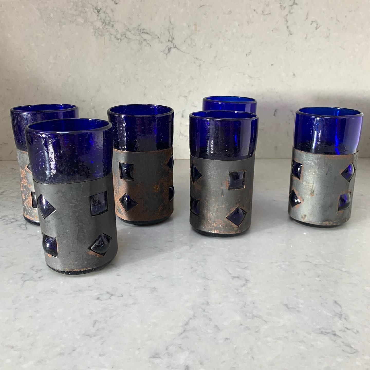 Set of 6 Felipe Derflingher Art Glass Tumblers, Early 1970s 7