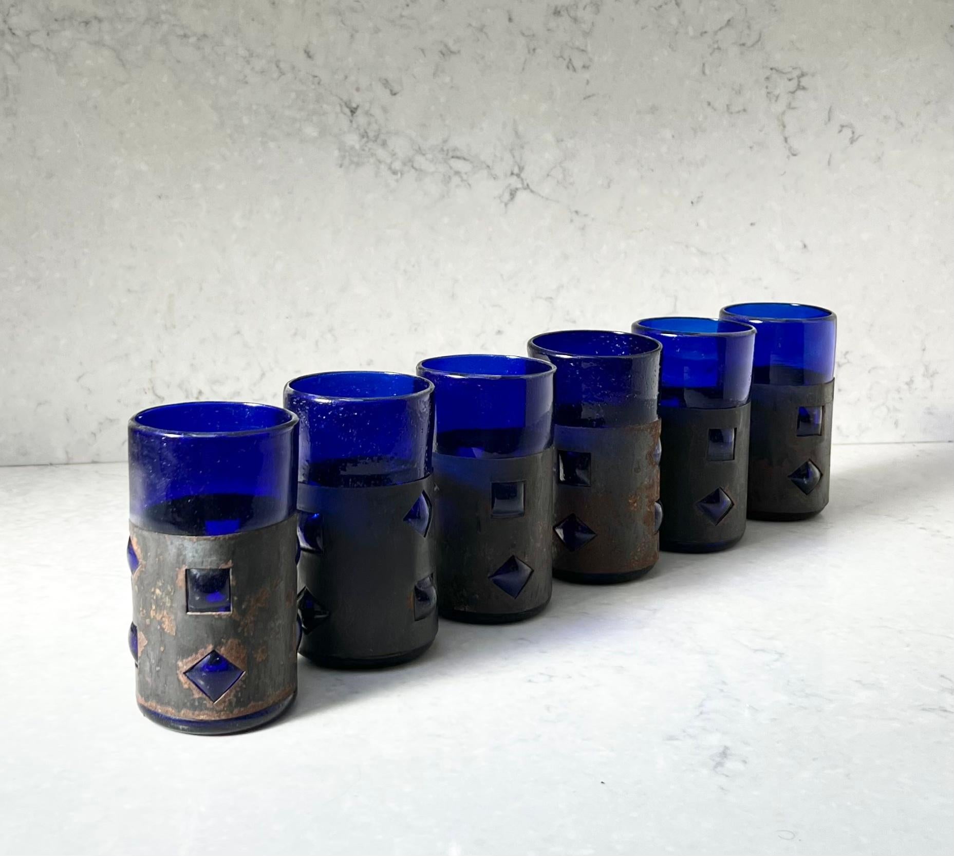 Set of 6 Felipe Derflingher Art Glass Tumblers, Early 1970s 8