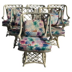 Juego de 6 sillas de comedor giratorias de bambú Ficks Reed Boho Chic