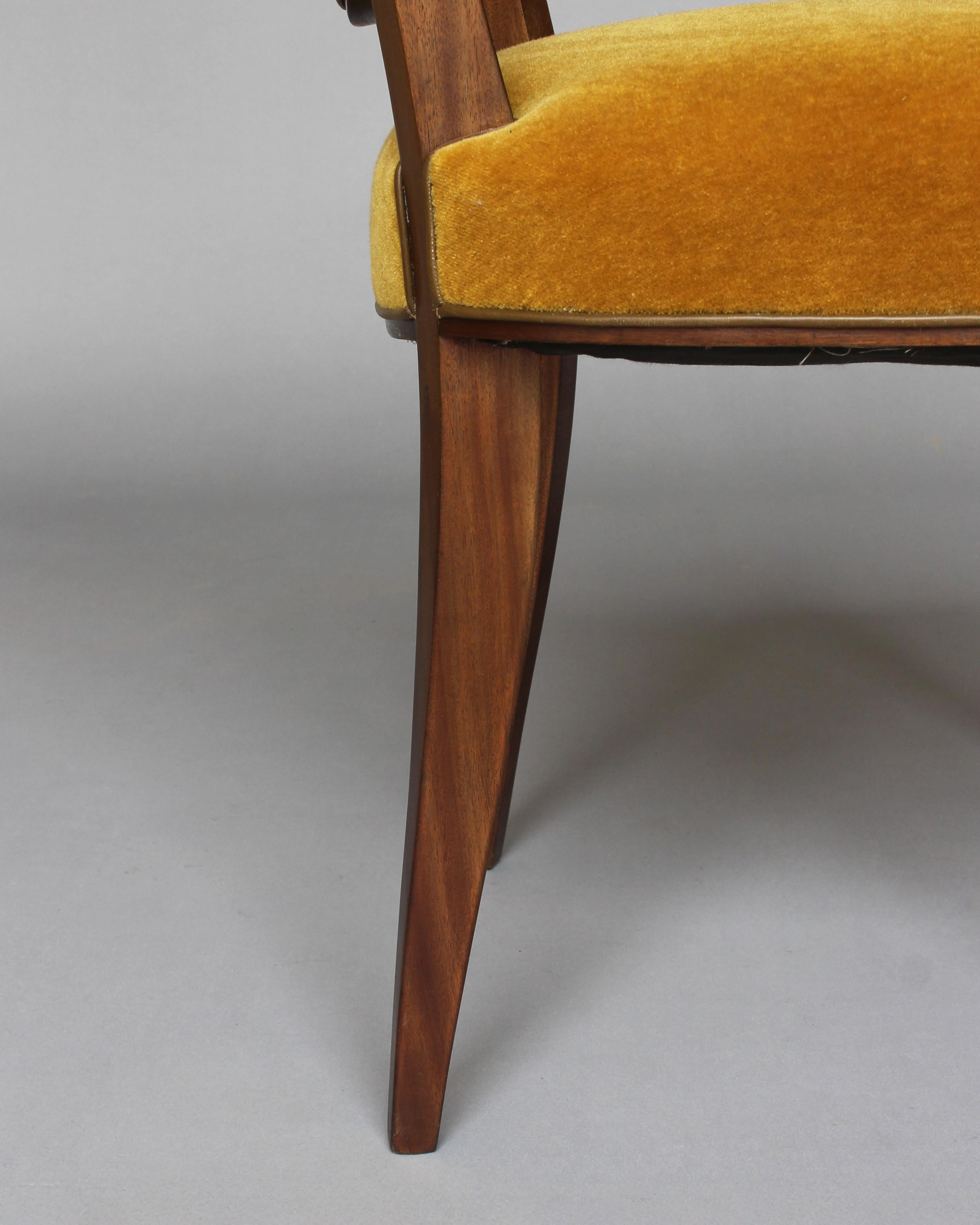 Set di 6 sedie da pranzo in mogano francese degli anni '40 di Jules Leleu in vendita 5