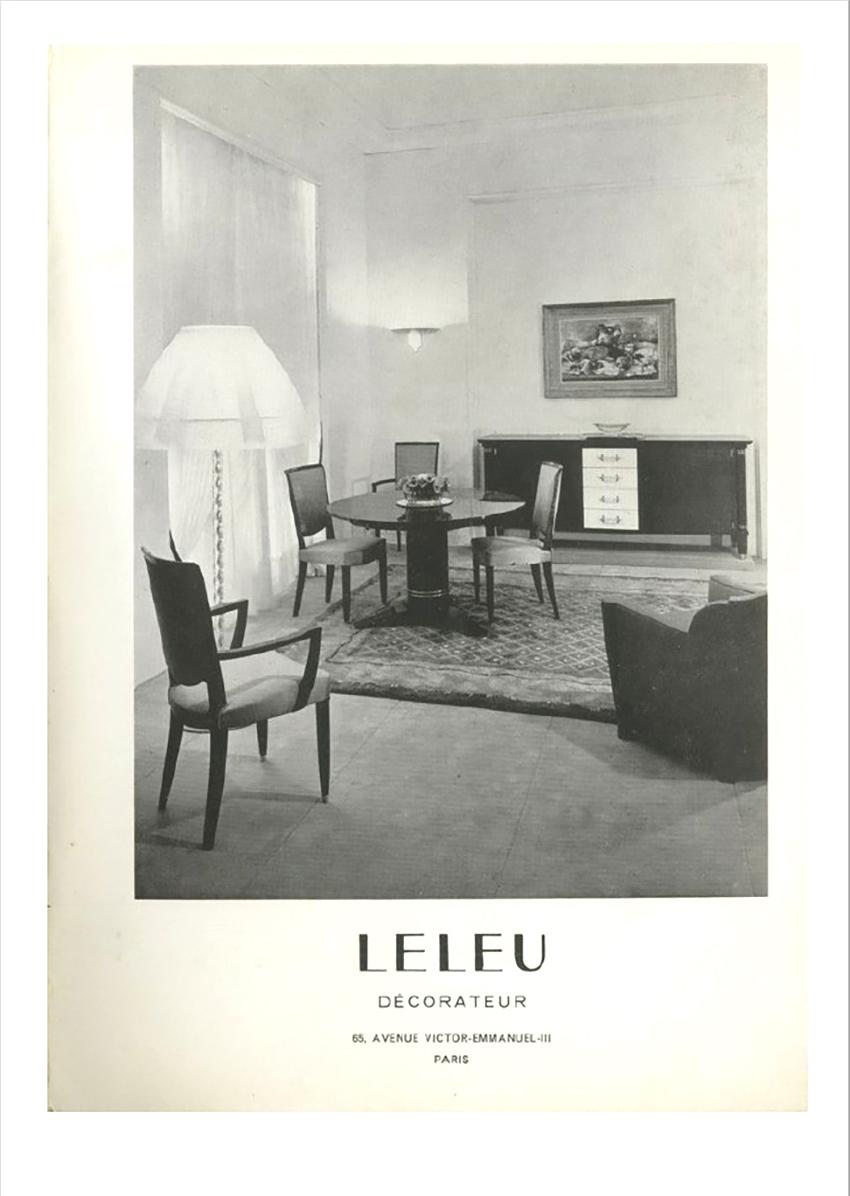 Set di 6 sedie da pranzo in mogano francese degli anni '40 di Jules Leleu in vendita 8