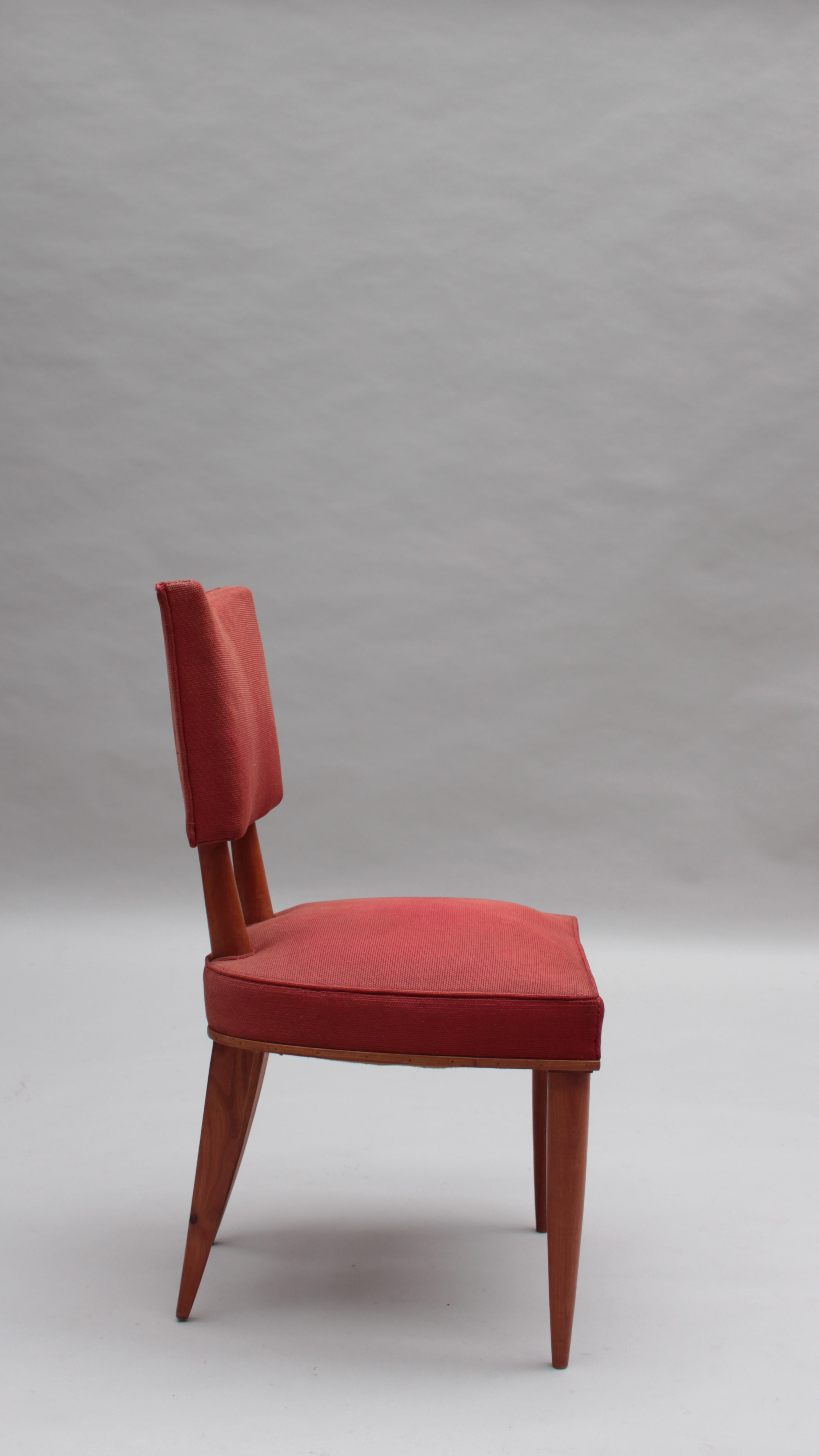 Ensemble de 6 chaises de salle à manger en merisier massif des années 1950 Bon état - En vente à Long Island City, NY