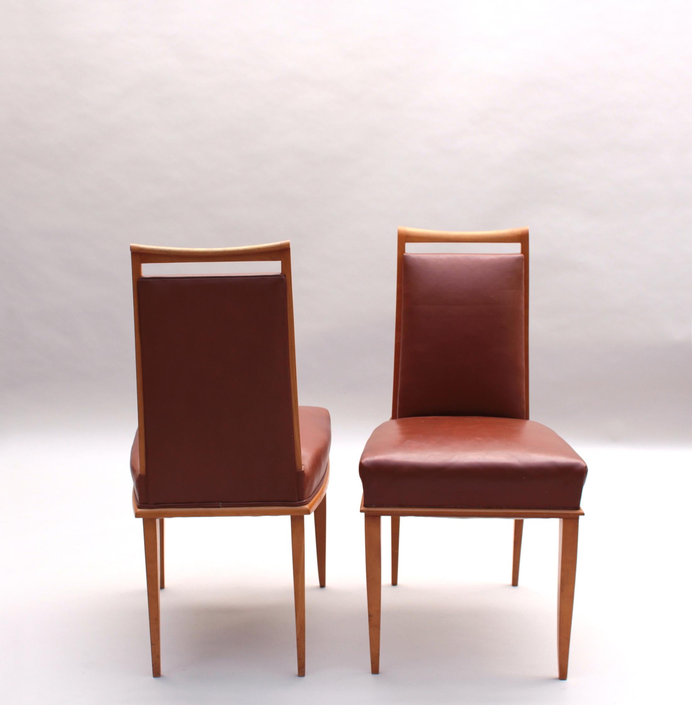 Ensemble de 6 chaises de salle à manger Art déco françaises par Etienne-Henri Martin en vente 11