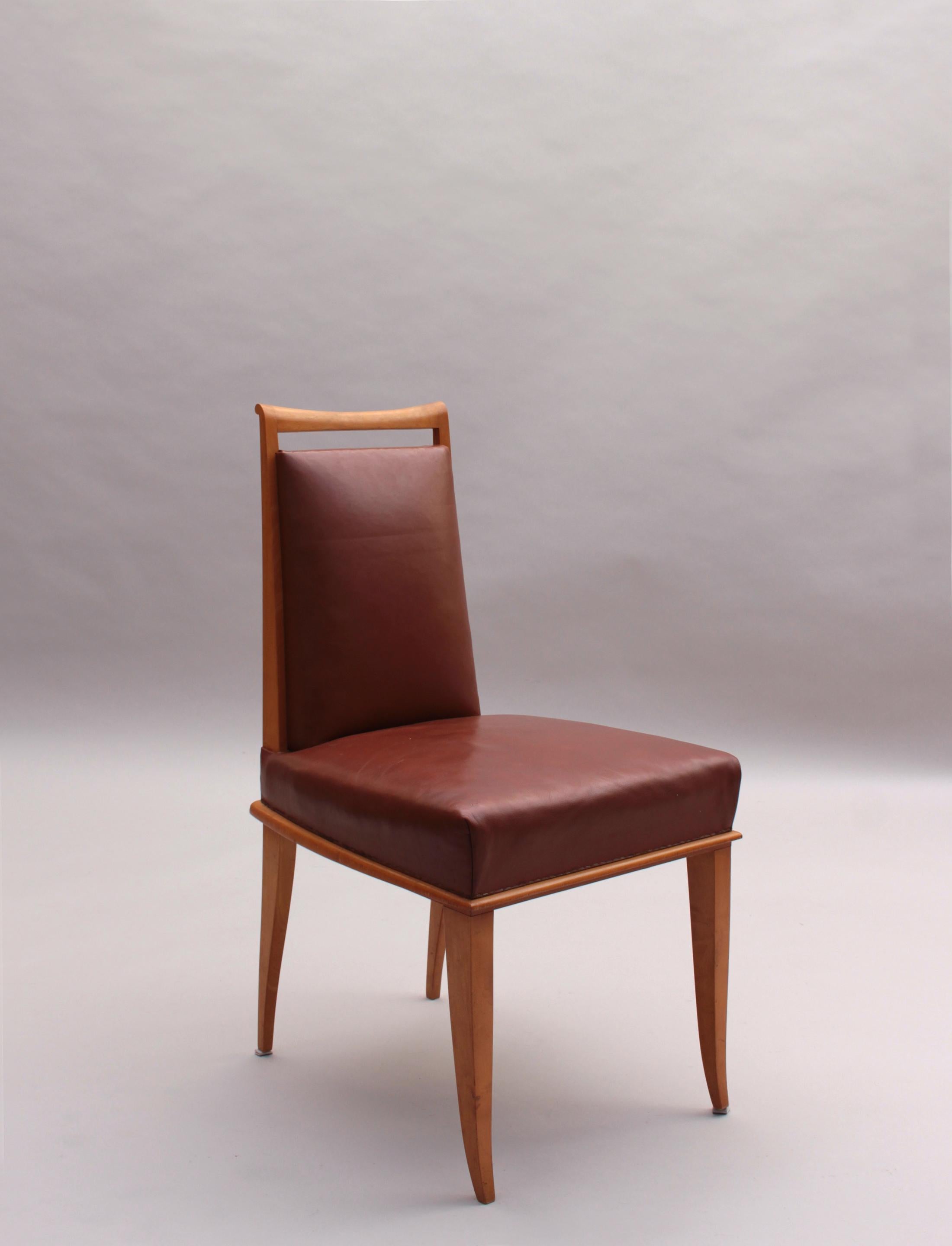Set of 6 Fine French Art Deco Dining Chairs by Etienne-Henri Martin In Good Condition For Sale In Long Island City, NY