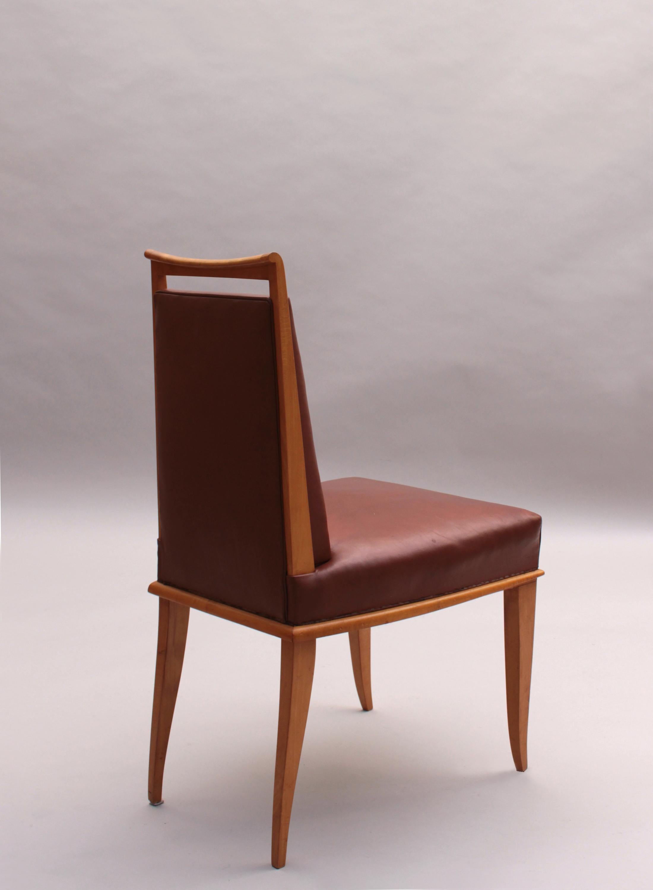 Milieu du XXe siècle Ensemble de 6 chaises de salle à manger Art déco françaises par Etienne-Henri Martin en vente