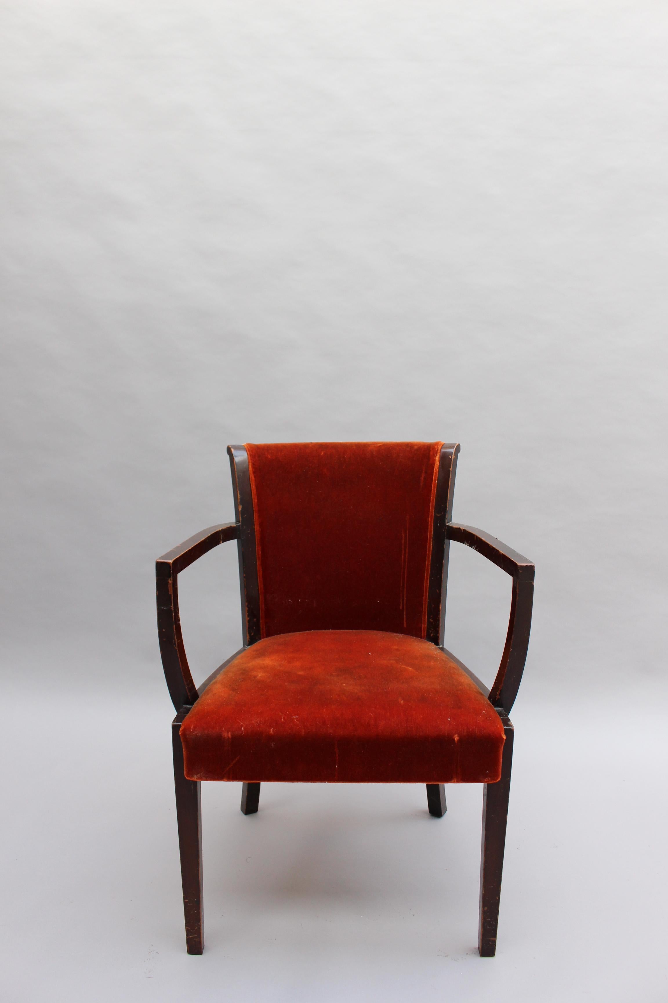 Mid-20th Century Set of 6 Fine Belgium Art Deco Chairs by De Coene (4 Side and 2 Arm) For Sale