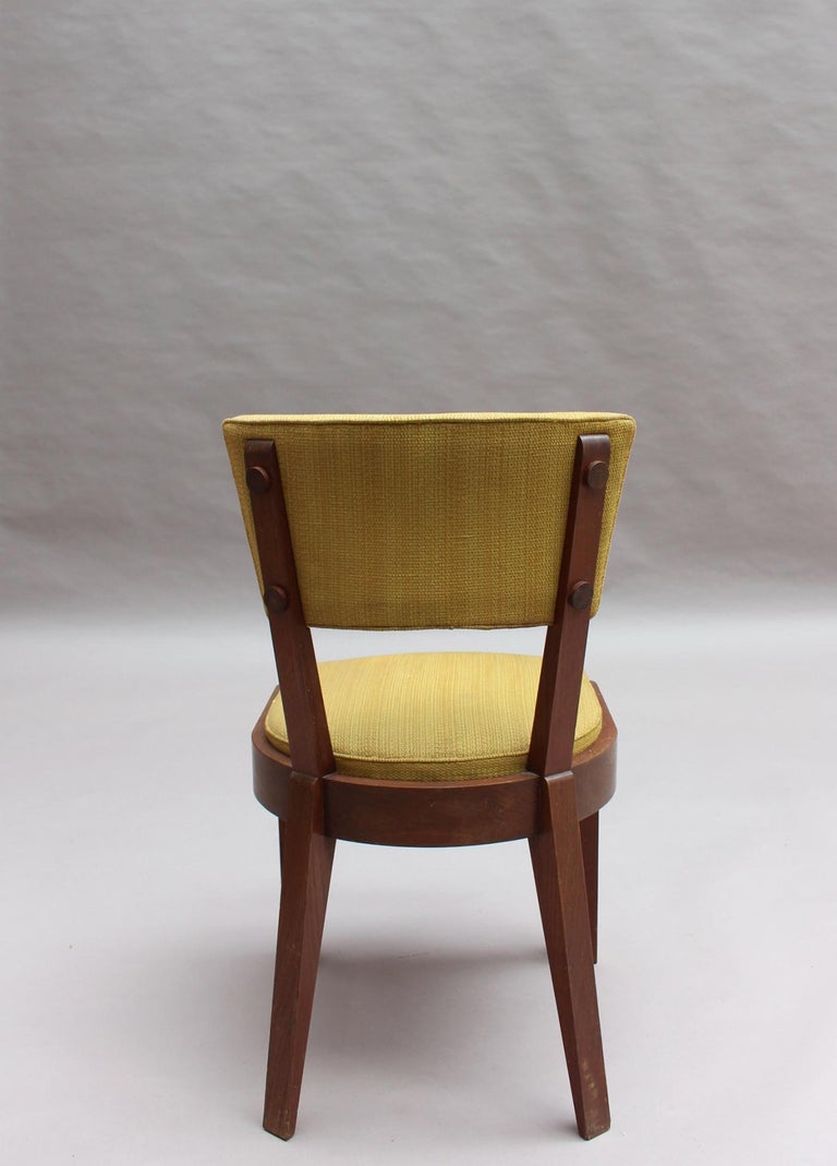 Set of 6 Fine French Art Deco Oak Dining Chairs by Dudouyt (Table Available) For Sale 7
