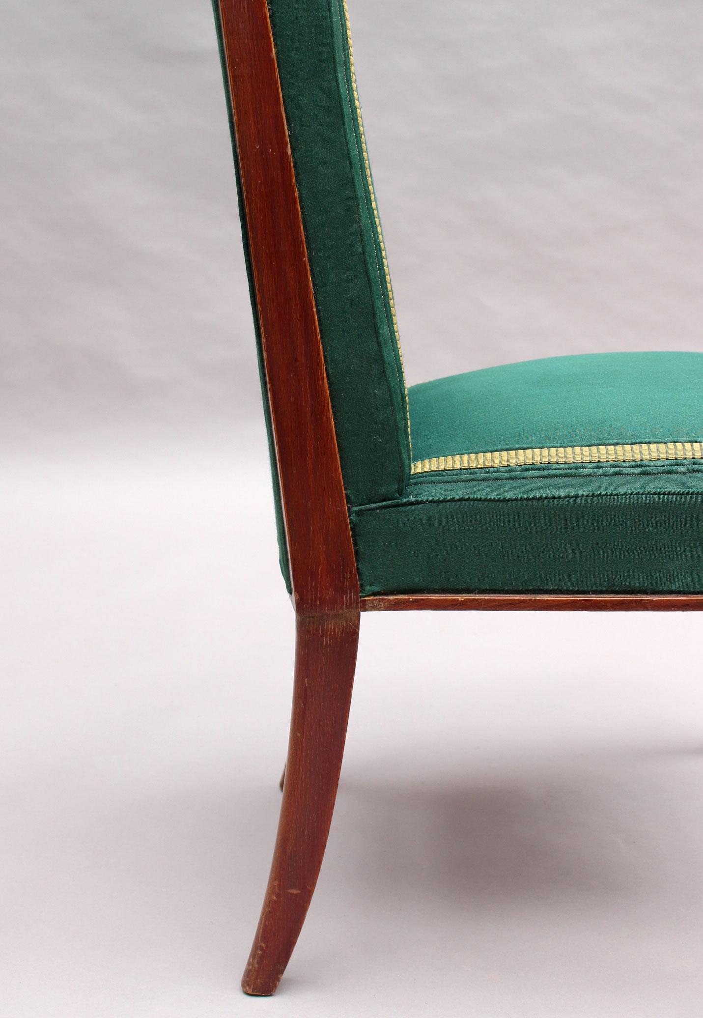 Satz von 6 feinen französischen Art Deco Eichenstühlen im Angebot 7
