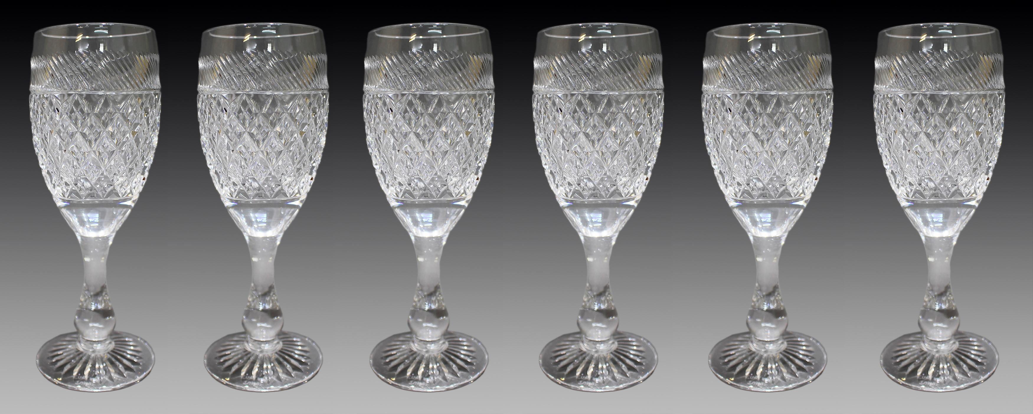 Set of 6 Fine Tudor Crystal Cut Glass Wine Glasses


Beautiful collection of 6 Tudor crystal wine glasses, representing the last production of Stourbridge glassmakers Tudor 

Fully hand crafted and of a superb weight

Each glass measures 7 x 7 x