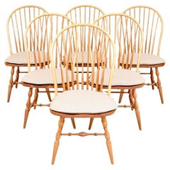 Set Of 6 Finely Crafted Windsor Side Chairs By Tom Seely Furniture