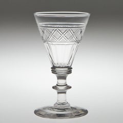 Set of 6 Finely-Cut Regency Waterford Dram Glasses, c1825