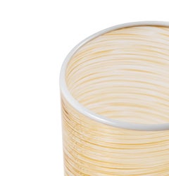 Set of 6 FIZZY amber glasses with ivory glass rims, by Giberto Venezia