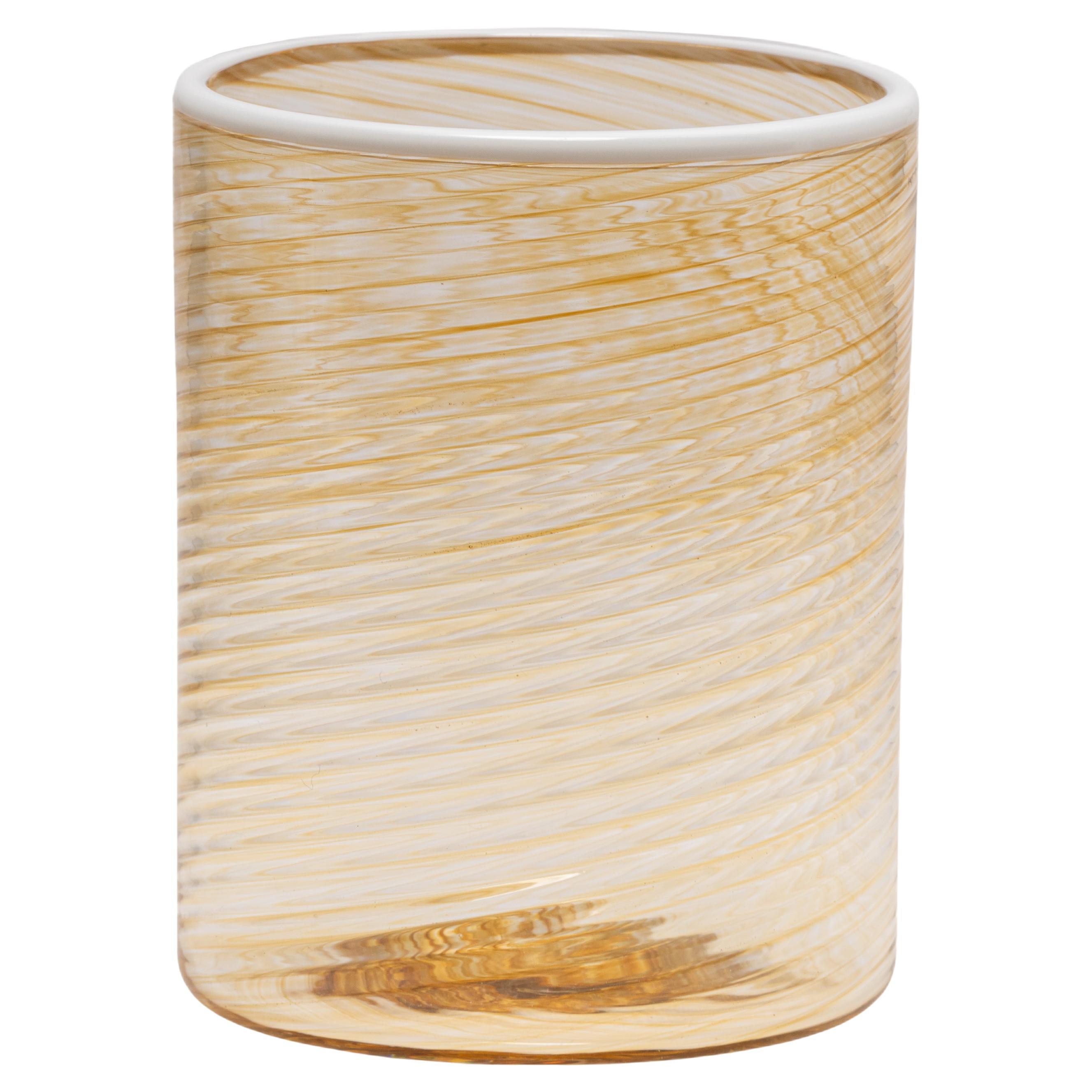 6er-Set FIZZY Bernsteingläser mit elfenbeinfarbenen Glasrändern von Giberto Venezia im Angebot