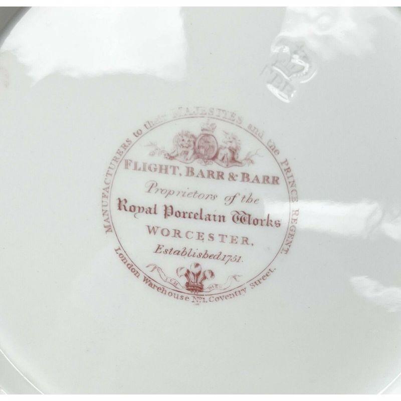 Hand-Painted Set of 6 Flight, Barr & Barr Worcester Hand Painted Porcelain Soup Bowls For Sale